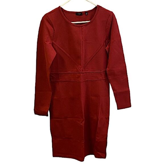 Society New York Womens Size Medium Sheath Dress New Scoop Neck Classiccore Twee - Picture 1 of 7